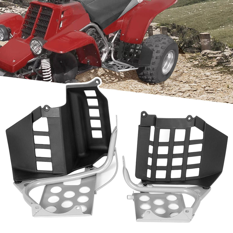 DURAFORCE NEW Silver Heel Guards Footrest For Yamaha Banshee YFZ350 Left + Right Nerf Bars