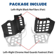 DURAFORCE NEW Silver Heel Guards Footrest For Yamaha Banshee YFZ350 Left + Right Nerf Bars