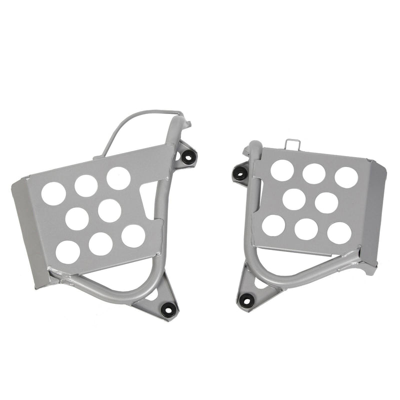 DURAFORCE NEW Silver Heel Guards Footrest For Yamaha Banshee YFZ350 Left + Right Nerf Bars