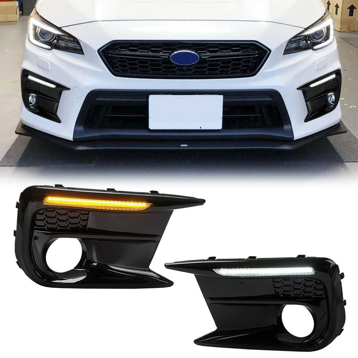 DURAFORCE LED DRL Fog Lights Bezel Cover Kit For Subaru WRX/STI 2018-2021 White/Amber