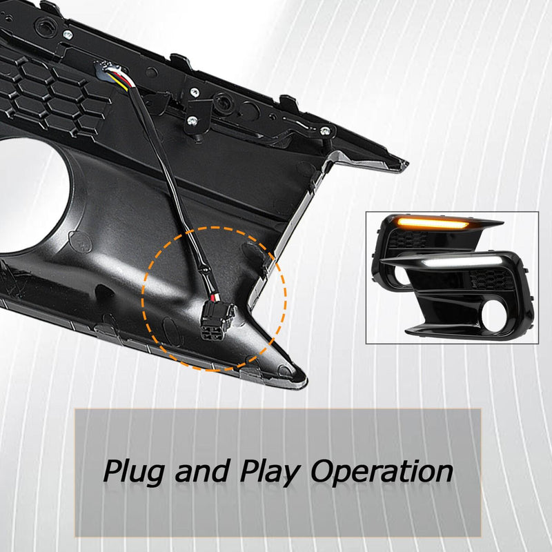 DURAFORCE LED DRL Fog Lights Bezel Cover Kit For Subaru WRX/STI 2018-2021 White/Amber