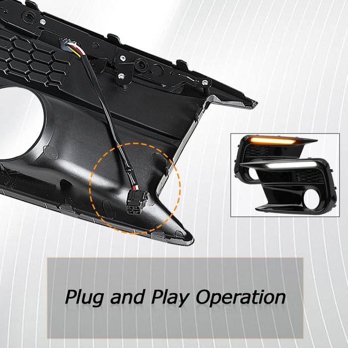 DURAFORCE LED DRL Fog Lights Bezel Cover Kit For Subaru WRX/STI 2018-2021 White/Amber