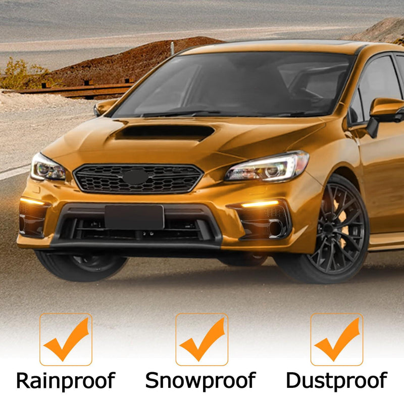 DURAFORCE LED DRL Fog Lights Bezel Cover Kit For Subaru WRX/STI 2018-2021 White/Amber