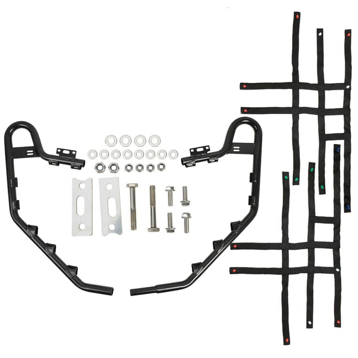 DURAFORCE Black Nerf Bars w/Nets Pair Set For Honda TRX 700XX 2008-2009 Aluminium