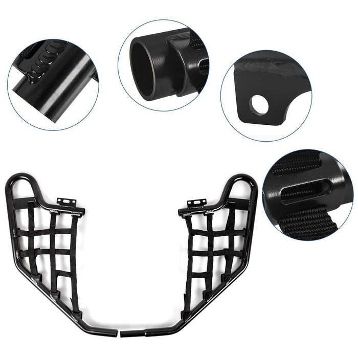 DURAFORCE Black Nerf Bars w/Nets Pair Set For Honda TRX 700XX 2008-2009 Aluminium