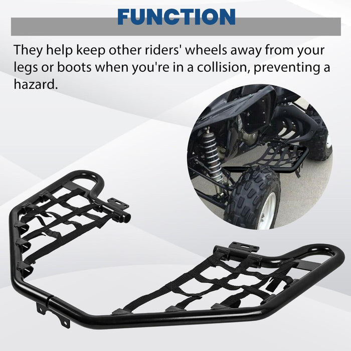 DURAFORCE Black Nerf Bars w/Nets Pair Set For Honda TRX 700XX 2008-2009 Aluminium