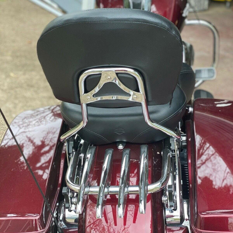 DURAFORCE Backrest Sissy Bar & Stealth Rack For Harley Touring Road Street Glide 2009-2025