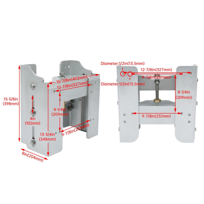 DURAFORCE Aluminum 8'' Setback Adjustable Outboard Boat Jack Plate For #JPL4800 Jack Plate