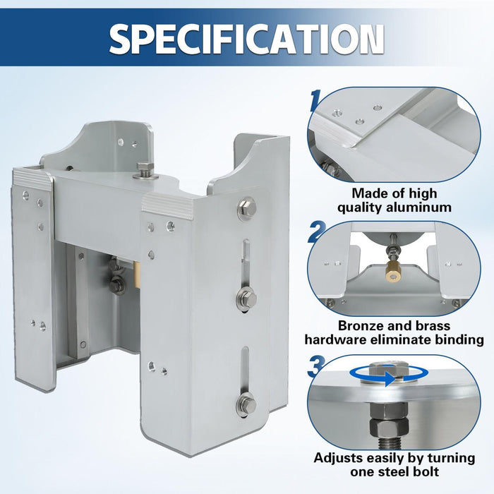 DURAFORCE Aluminum 8'' Setback Adjustable Outboard Boat Jack Plate For #JPL4800 Jack Plate