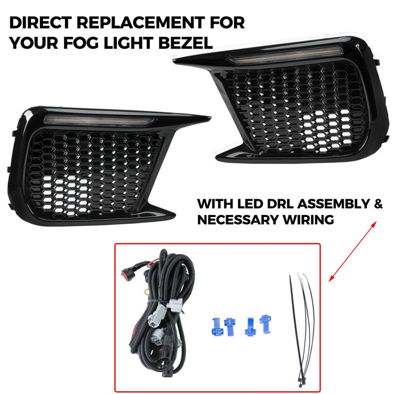 DURAFORCE Sequential LED DRL Fog Light Bezels For 2018 2019 2020 2021 Subaru WRX STI LH+RH
