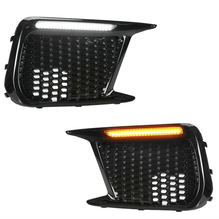 DURAFORCE Sequential LED DRL Fog Light Bezels For 2018 2019 2020 2021 Subaru WRX STI LH+RH
