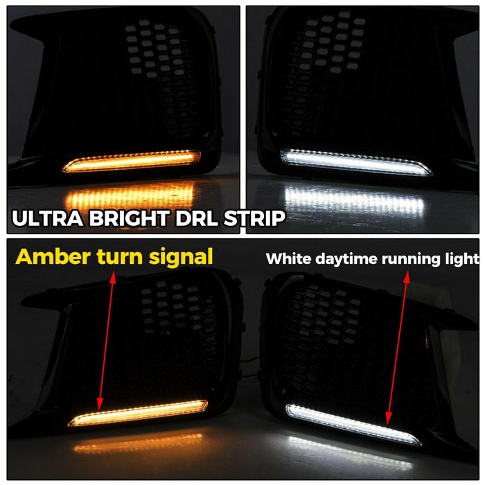 DURAFORCE Sequential LED DRL Fog Light Bezels For 2018 2019 2020 2021 Subaru WRX STI LH+RH