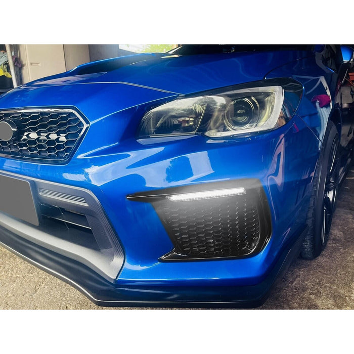 DURAFORCE Sequential LED DRL Fog Light Bezels For 2018 2019 2020 2021 Subaru WRX STI LH+RH