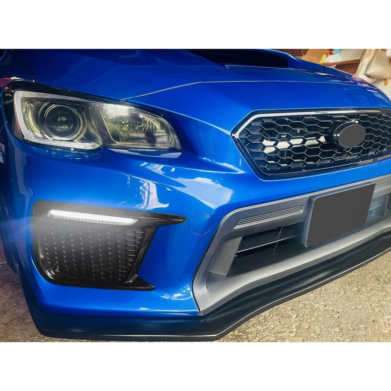 DURAFORCE Sequential LED DRL Fog Light Bezels For 2018 2019 2020 2021 Subaru WRX STI LH+RH