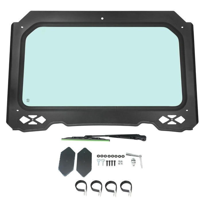 DURAFORCE Full Glass Windshield W/ Wiper For Polaris RZR 900 Trail S 1000, XP - UV protect