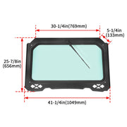 DURAFORCE Full Glass Windshield W/ Wiper For Polaris RZR 900 Trail S 1000, XP - UV protect