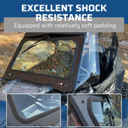 DURAFORCE Full Glass Windshield W/ Wiper For Polaris RZR 900 Trail S 1000, XP - UV protect