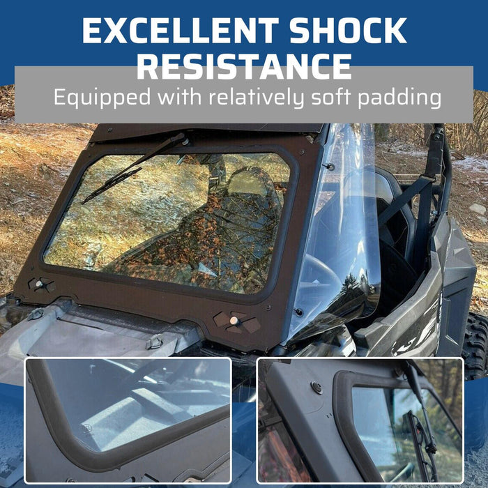 DURAFORCE Full Glass Windshield W/ Wiper For Polaris RZR 900 Trail S 1000, XP - UV protect