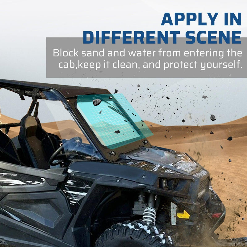 DURAFORCE Full Glass Windshield W/ Wiper For Polaris RZR 900 Trail S 1000, XP - UV protect