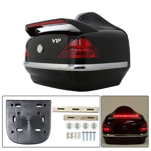 DURAFORCE VIP Style Universal Motorcycle Trunk Tail Box Luggage Trunk w/ Light For Honda