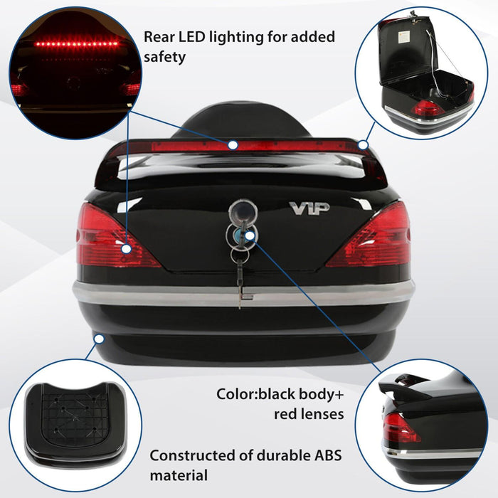 DURAFORCE VIP Style Universal Motorcycle Trunk Tail Box Luggage Trunk w/ Light For Honda
