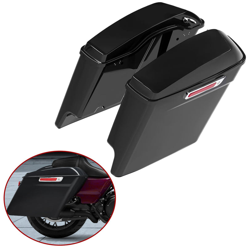 DURAFORCE 5" Stretched Extended Hard Saddlebag Bags For Harley Touring Road Glide 2014-24