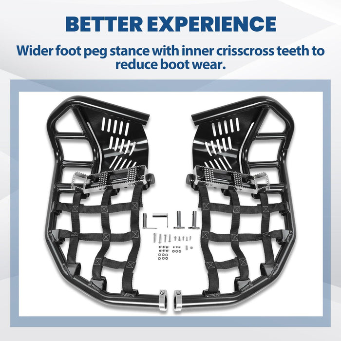 DURAFORCE Nerf Bars Heel Guard Pro Peg Pair Black For Honda TRX 450R 450ER Sportrax 450