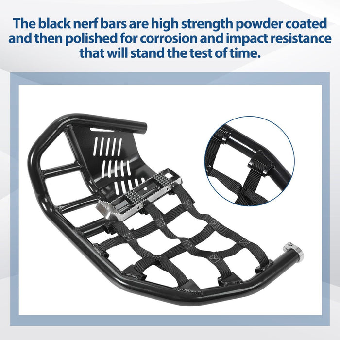 DURAFORCE Nerf Bars Heel Guard Pro Peg Pair Black For Honda TRX 450R 450ER Sportrax 450