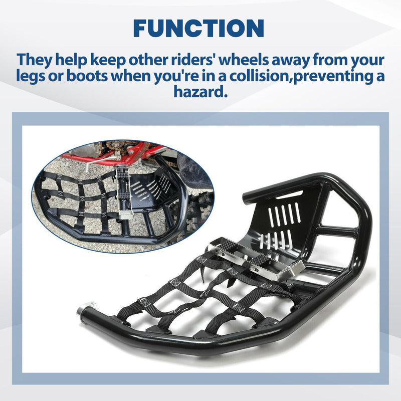 DURAFORCE Nerf Bars Heel Guard Pro Peg Pair Black For Honda TRX 450R 450ER Sportrax 450