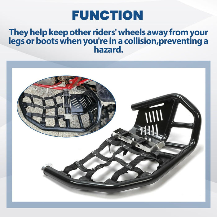 DURAFORCE Nerf Bars Heel Guard Pro Peg Pair Black For Honda TRX 450R 450ER Sportrax 450