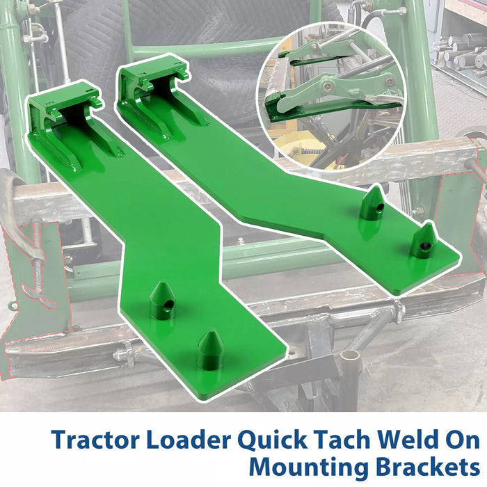 DURAFORCE Tractor Loader Quick Tach Weld On Mounting Brackets For John Deere Steel Pair