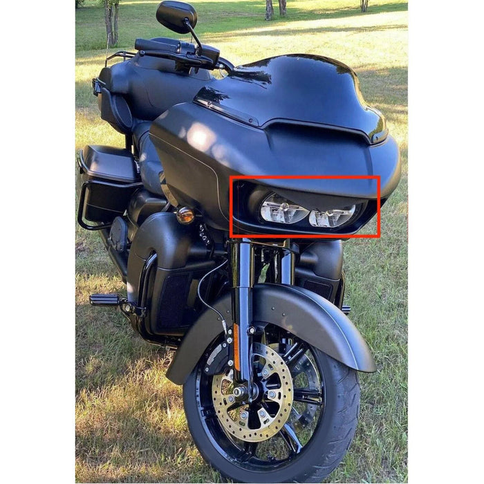 DURAFORCE Headlight Mean Mug Bezel Eyebrow Eyelid Trim For Harley Road Glide FLTRU 2015-UP