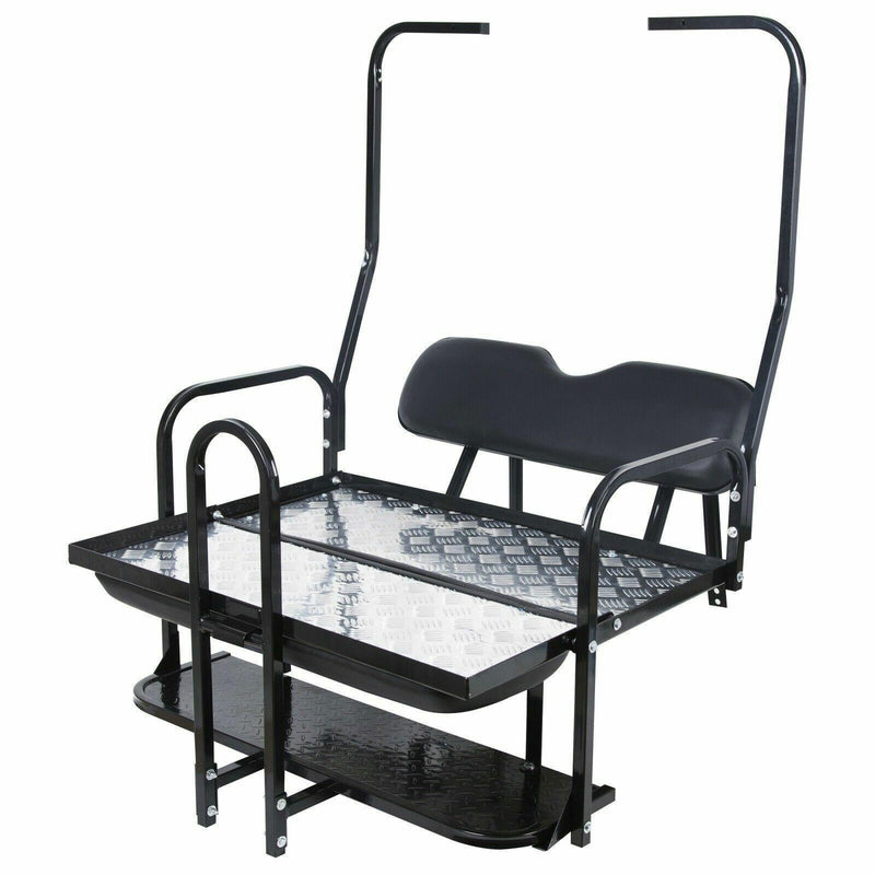 DURAFORCE Rear Flip Seat Kit for Club Car Golf Cart DS Model 1982-2000/Black w/t Grab Bar