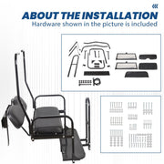 DURAFORCE Rear Flip Seat Kit for Club Car Golf Cart DS Model 1982-2000/Black w/t Grab Bar