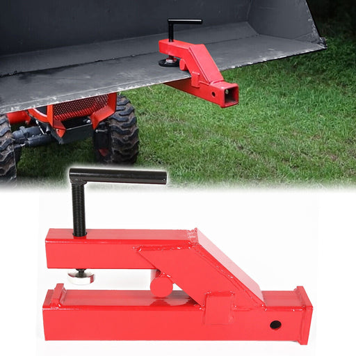 DURAFORCE 2" Mount Receiver Trailer Hitch Clamp On Bucket Bobcat Deere Tractor Skid Steer