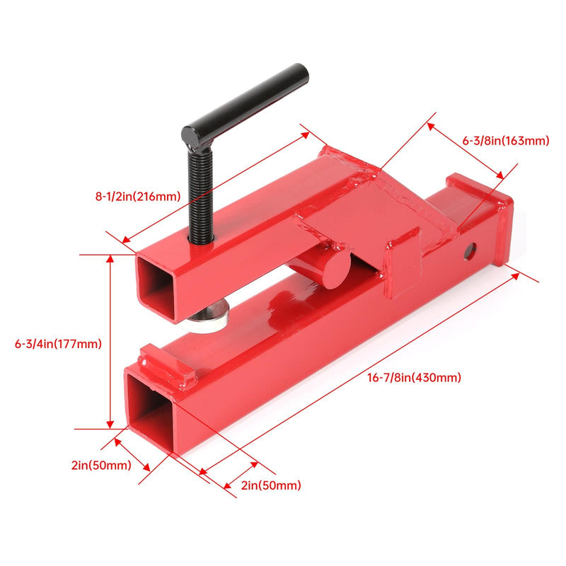 DURAFORCE 2" Mount Receiver Trailer Hitch Clamp On Bucket Bobcat Deere Tractor Skid Steer