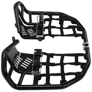 DURAFORCE Foot Peg Nerf Bars W/Black Nets Peg For Kawasaki KFX450R 08-15 Heel Guards