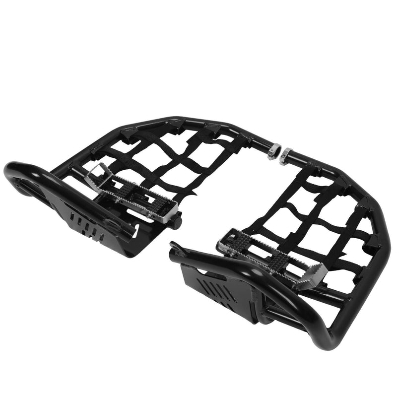 DURAFORCE Foot Peg Nerf Bars W/Black Nets Peg For Kawasaki KFX450R 08-15 Heel Guards