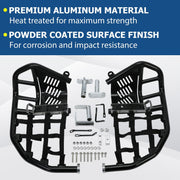 DURAFORCE Foot Peg Nerf Bars W/Black Nets Peg For Kawasaki KFX450R 08-15 Heel Guards