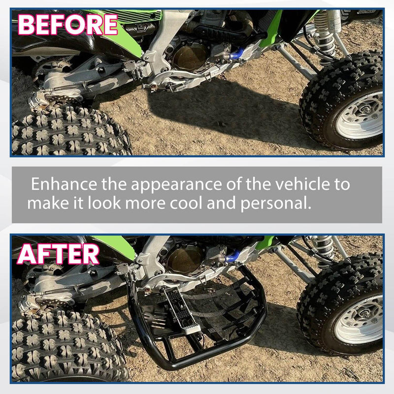 DURAFORCE Foot Peg Nerf Bars W/Black Nets Peg For Kawasaki KFX450R 08-15 Heel Guards