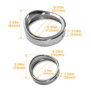 DURAFORCE 7" Headlight 4.5 Passing Light Trim Ring Bezel Visor Fit For Harley Touring 94+