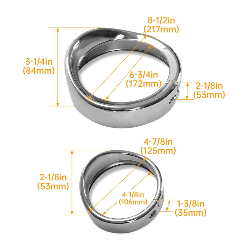 DURAFORCE 7" Headlight 4.5 Passing Light Trim Ring Bezel Visor Fit For Harley Touring 94+