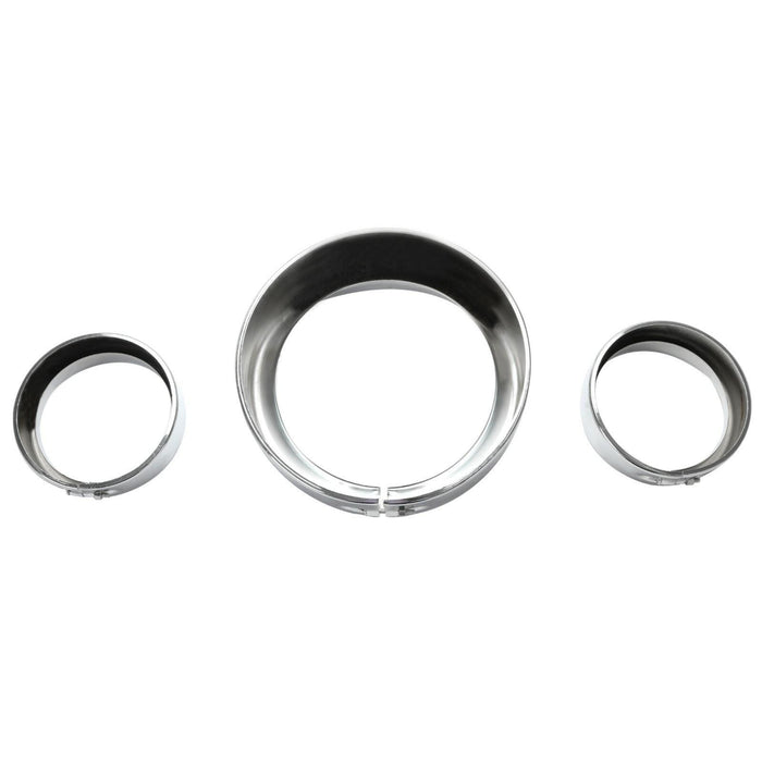 DURAFORCE 7" Headlight 4.5 Passing Light Trim Ring Bezel Visor Fit For Harley Touring 94+