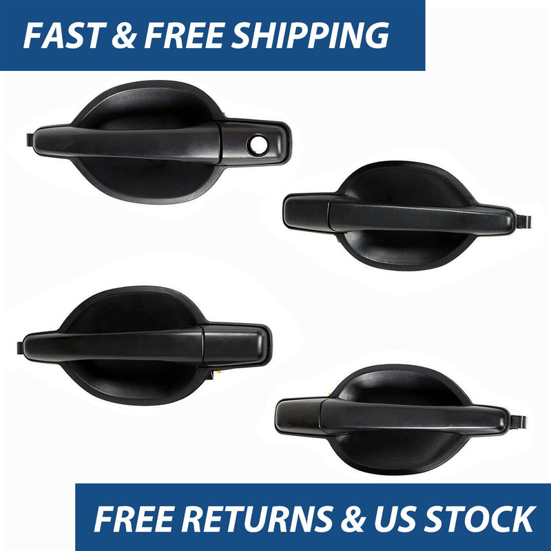 DURAFORCE Set of 4 For Mitsubishi Endeavor Exterior Door Handle Textured Black 04-11