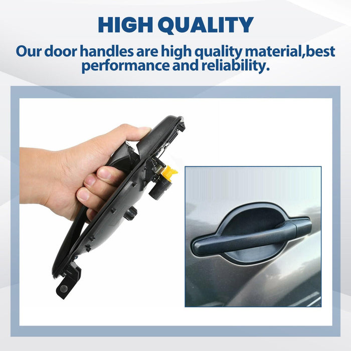 DURAFORCE Set of 4 For Mitsubishi Endeavor Exterior Door Handle Textured Black 04-11