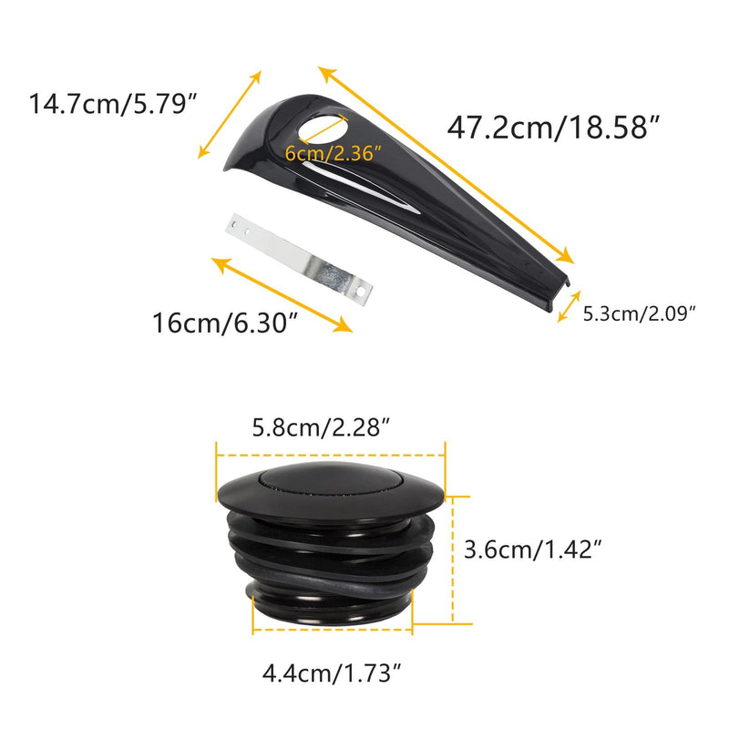 DURAFORCE For Harley Road Street Electra Glide 08-23 Dash Fuel Console+Gas Tank Cap Cover