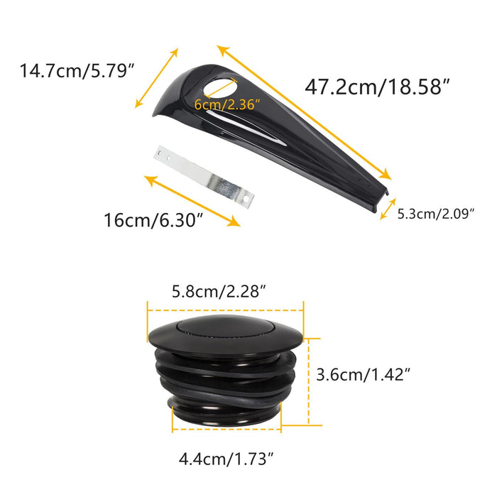DURAFORCE For Harley Road Street Electra Glide 08-23 Dash Fuel Console+Gas Tank Cap Cover