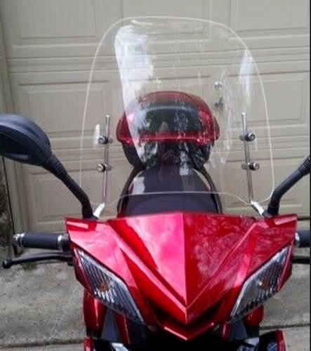 DURAFORCE Clear Scooter Motorcycle Windshield Screen For Moped Visor 125cc 150cc Gas Gy6