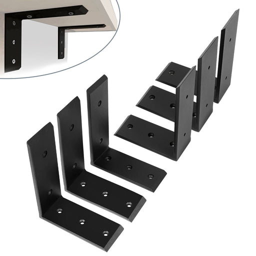 DURAFORCE 6 Heavy Duty Black Steel 6”x8” Countertop Support Brackets Corbel Lot L Shelf