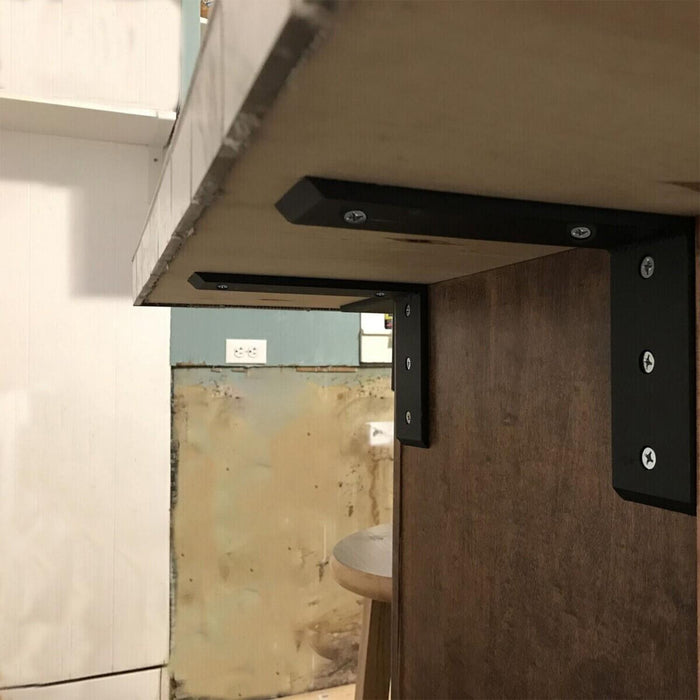 DURAFORCE 6 Heavy Duty Black Steel 6”x8” Countertop Support Brackets Corbel Lot L Shelf